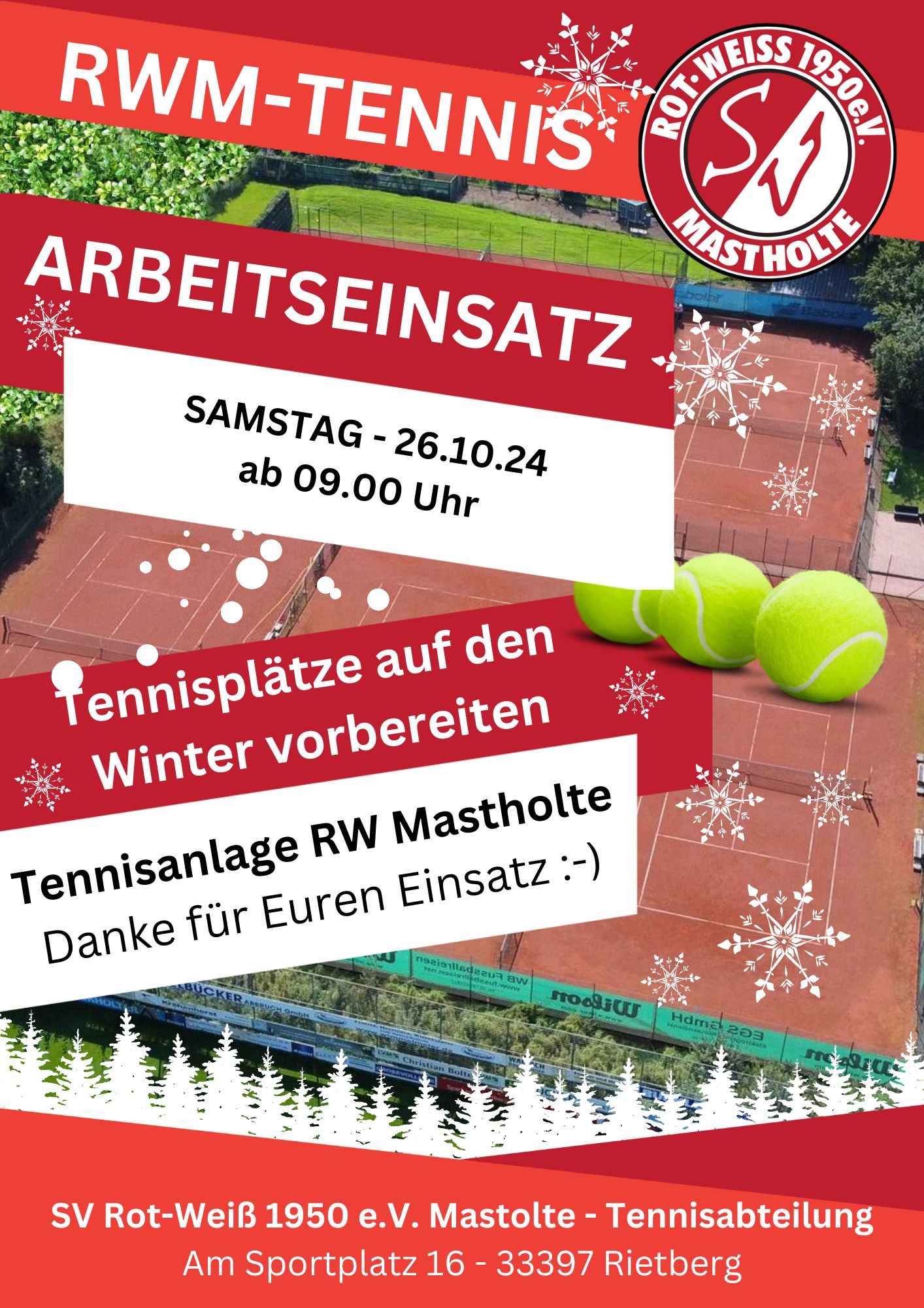 RWM-Tennisplätze winterfest machen