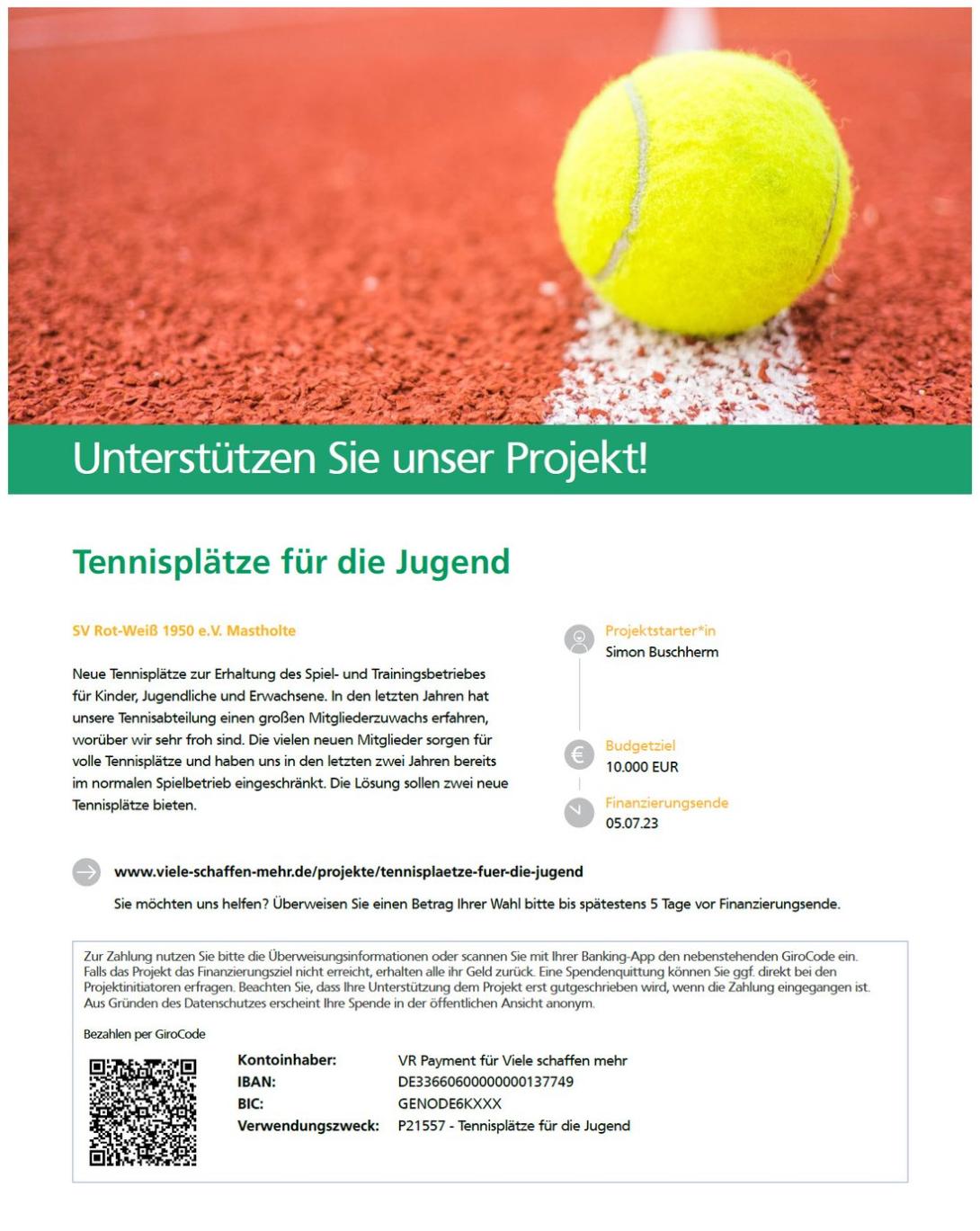 RWM Tennis Crowdfunding Details